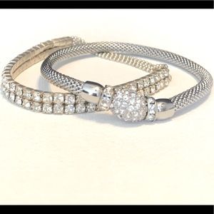 2 Rhinestone Stretch Bracelets.